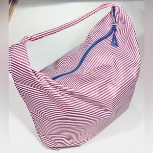 Lancome Striped Red White and Pink Tote Bag